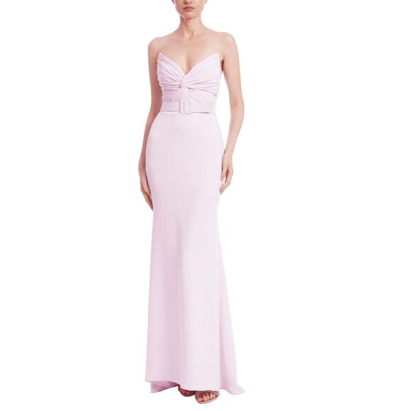Badgley Mischka Strapless Twisted Bodice Gown Size 10 $750 - Picture 1 of 9